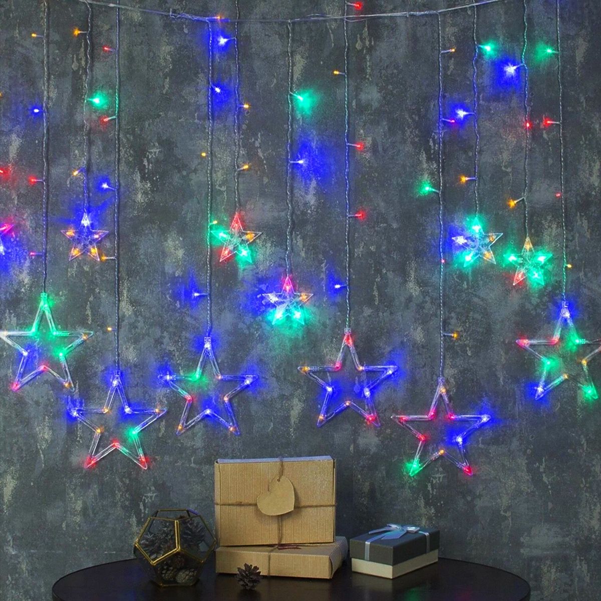 LED Vorhang Sterne Multicolor mit Fernbedienung GL2005
