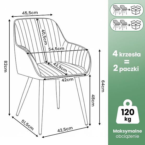 4x Samtgepolsterter Stuhl mit Steppung Puderrosa FLORENCE Goldene Beine