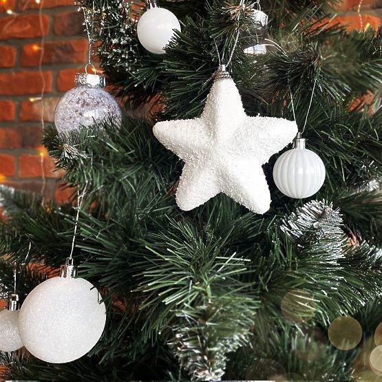 5er Set weiße Sterne KL-21X21