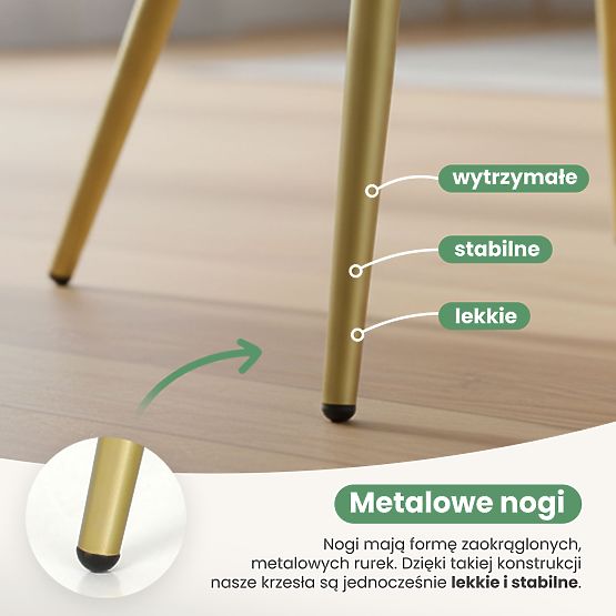 6x Gepolsterter Stuhl mit quadratischer Steppung Puderrosa LUXANO Goldene Beine