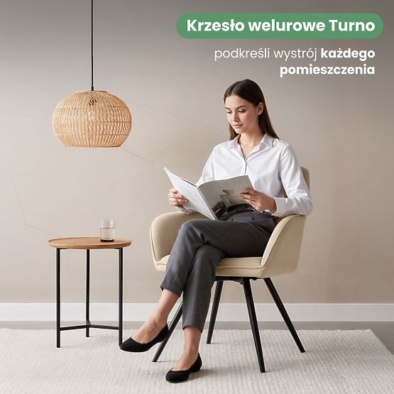 6x Samt-Drehstuhl mit Steppung Beige TURNO Schwarze Beine