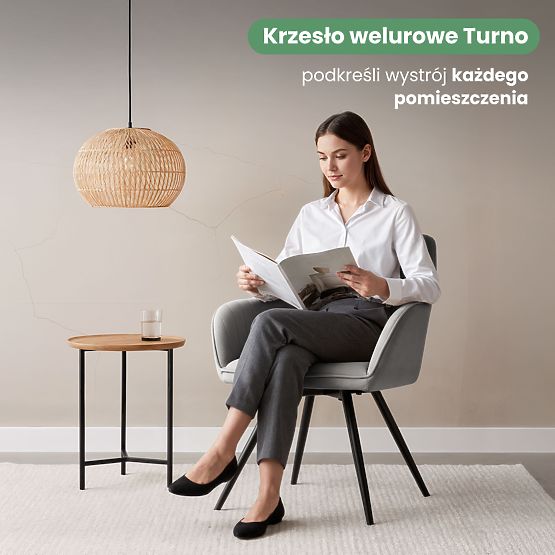 6x Samt-Drehstuhl mit Steppung Grau TURNO Schwarze Beine