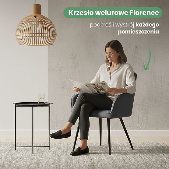 6x Samtgepolsterter Stuhl mit Steppung Dunkelgrau FLORENCE Schwarze Beine