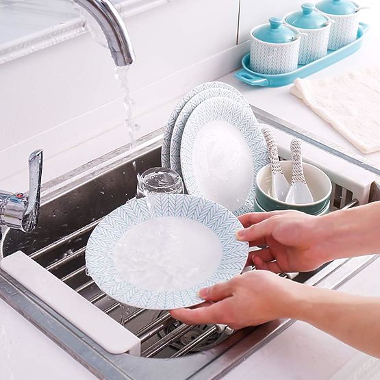 Abtropfgestell Trockner für Gemüse ORDOS weiß für Spüle