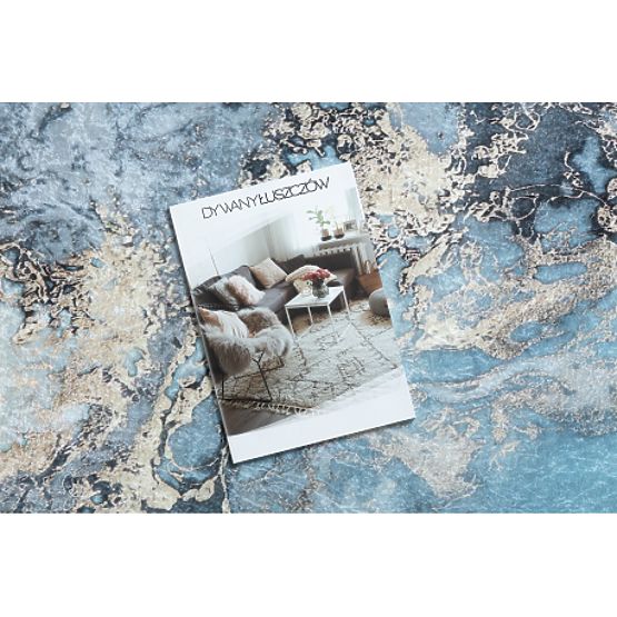 ANDRE Waschmatte Marmor 2248 rutschfest - blau