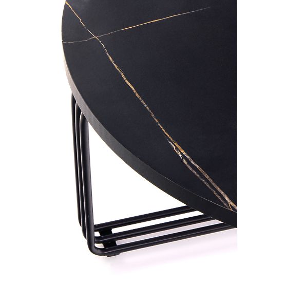 ANTICA Couchtisch Platte - schwarzer Marmor, Gestell - schwarz (2p=1Stk)