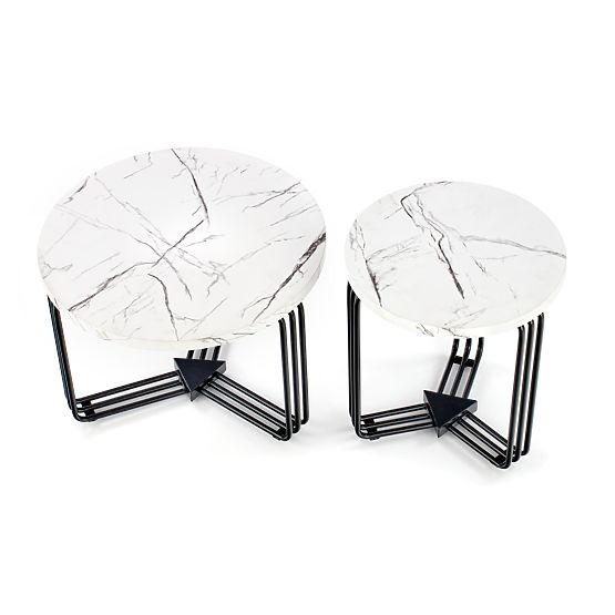 ANTICA M Konferenztisch Platte - weißer Marmor, Gestell - schwarz (2p=1 Stk)