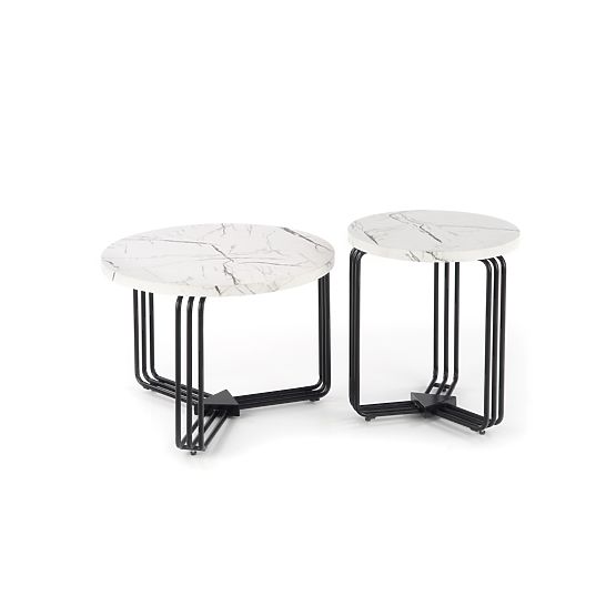 ANTICA M Konferenztisch Platte - weißer Marmor, Gestell - schwarz (2p=1 Stk)