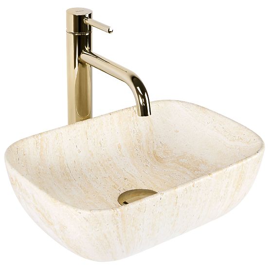 AUFSATZWASCHBECKEN BELINDA MINI TRAVERTINE MATT