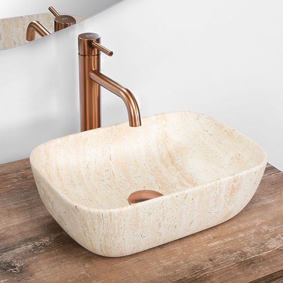 AUFSATZWASCHBECKEN BELINDA MINI TRAVERTINE MATT