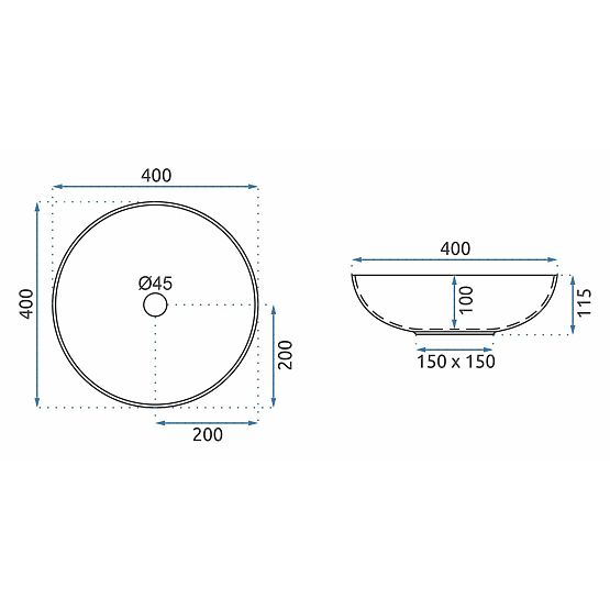 Aufsatzwaschbecken Rea Arte dunkelgrau