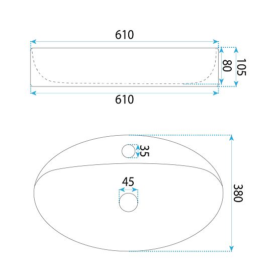 Aufsatzwaschbecken REA Nastazja 61