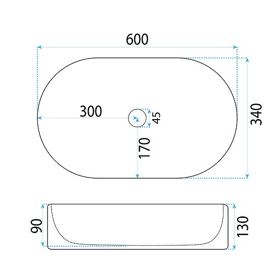 Aufsatzwaschbecken Rea Vanda 61