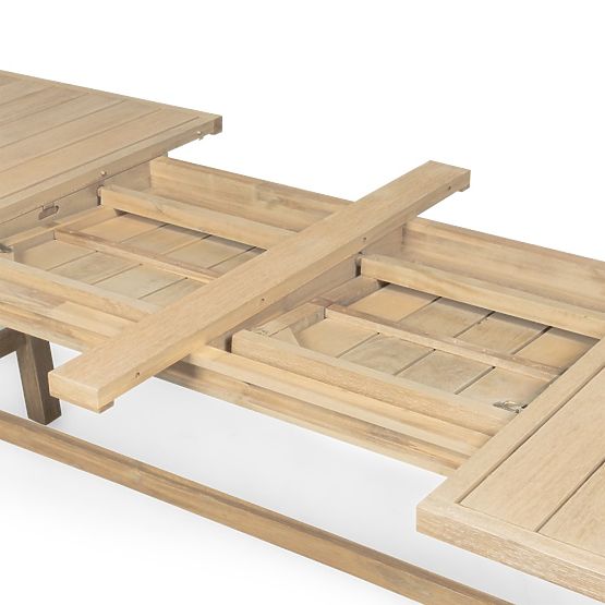 Ausziehbarer Gartentisch Castello, 200-295 cm, Teak-Optik, Akazienholz FSC