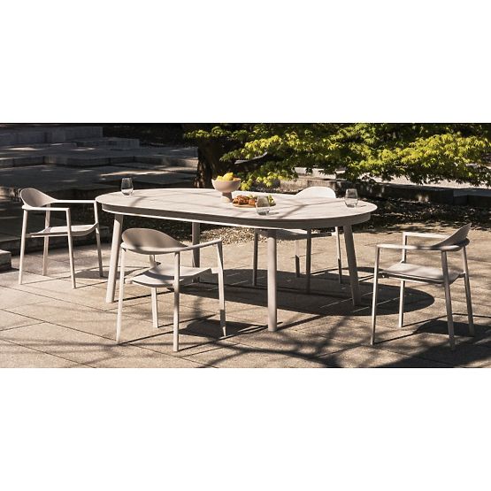Ausziehbarer Gartentisch Marinelli 230-300 cm, Aluminium, hellbeige