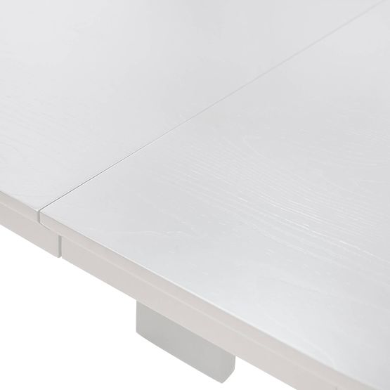 Ausziehbarer Tisch Audrey 160-240 cm, oval, weiß, mit Rillen, abgerundete Formen