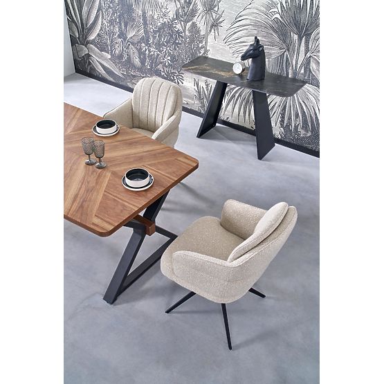 Ausziehbarer Tisch BARON, Nussbaum / Schwarz (2p=1Stk)