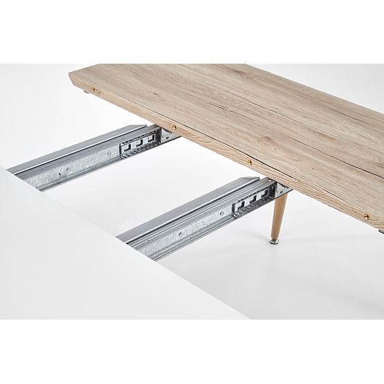 Ausziehbarer Tisch EDWARD weiß / Eiche San Remo (2p=1Stk)