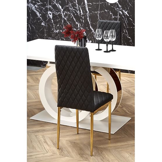 Ausziehbarer Tisch GALARDO, weiß / gold (3p=1ks)