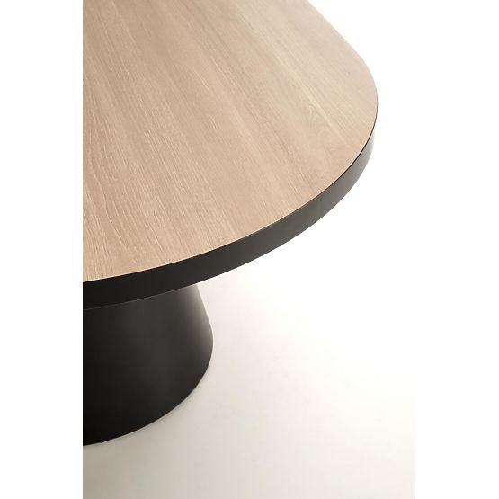 Ausziehbarer Tisch GIACOMO, Platte - natur, Beine - schwarz (2p=1 Stk)