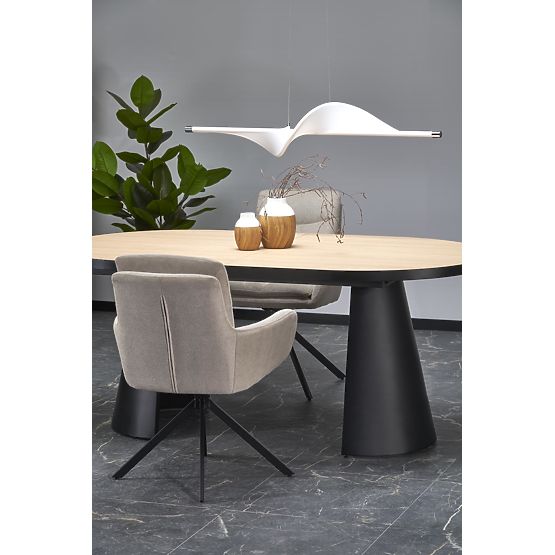 Ausziehbarer Tisch GIACOMO, Platte - natur, Beine - schwarz (2p=1 Stk)