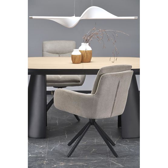 Ausziehbarer Tisch GIACOMO, Platte - natur, Beine - schwarz (2p=1 Stk)