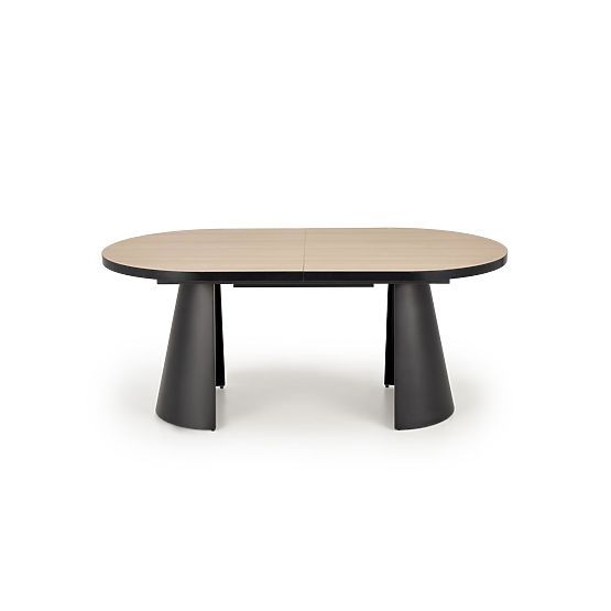 Ausziehbarer Tisch GIACOMO, Platte - natur, Beine - schwarz (2p=1 Stk)