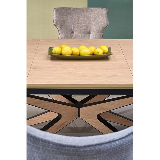 Ausziehbarer Tisch JAMES, natur/schwarz (2p=1Stk)