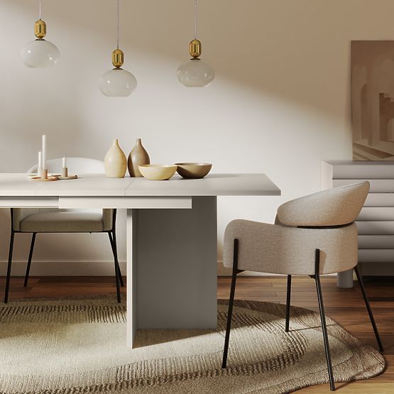 Ausziehbarer Tisch Jose 140-200 cm, rechteckig, kaschmirfarben