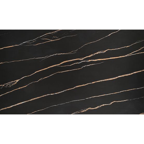 Ausziehbarer Tisch LOZANO, schwarzer Marmor / Walnuss (2p=1Stk)