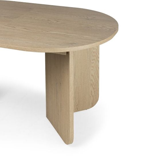 Ausziehbarer Tisch Mou 140-200 cm, Eiche Cremona Torro, ovale Platte