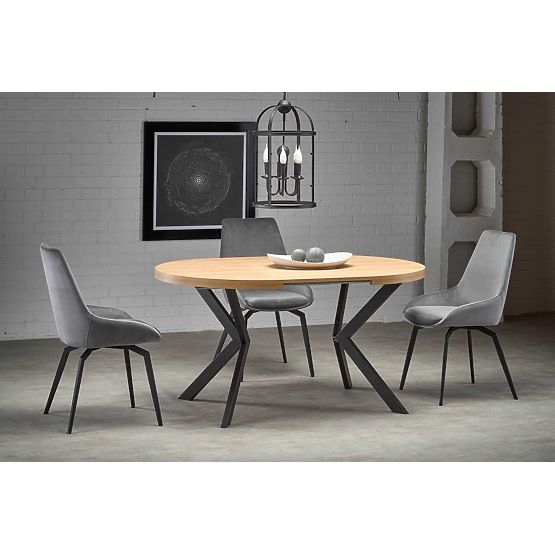 Ausziehbarer Tisch PERONI Eiche Gold - Schwarz