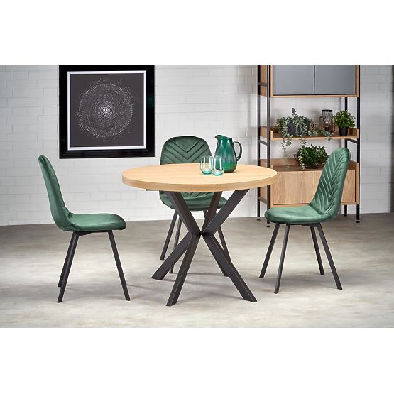 Ausziehbarer Tisch PERONI Eiche Gold - Schwarz