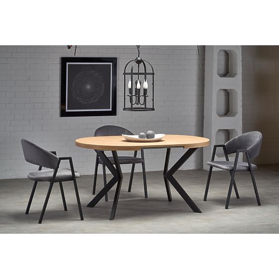Ausziehbarer Tisch PERONI Eiche Gold - Schwarz