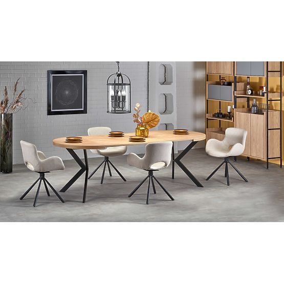 Ausziehbarer Tisch PERONI Eiche Gold - Schwarz