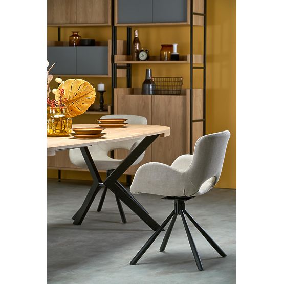 Ausziehbarer Tisch PERONI Eiche Gold - Schwarz