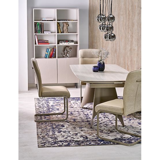 Ausziehbarer Tisch SALIX, Travertin / Kaschmir (2p=1Stk)