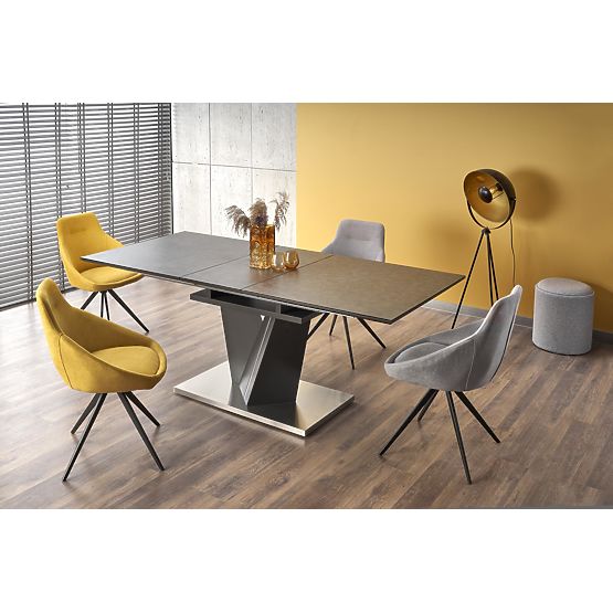 Ausziehbarer Tisch SALVADOR Platte - dunkle Asche, Beine - dunkle Asche (3p=1Stk)