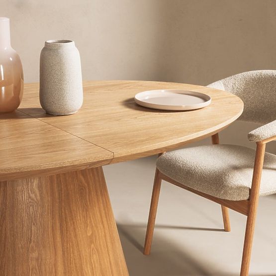 Ausziehbarer Tisch Solan 160-200 cm, oval, natur