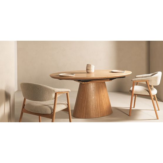 Ausziehbarer Tisch Solan 160-200 cm, oval, natur