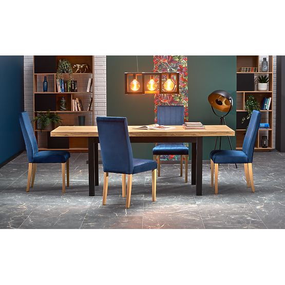 Ausziehbarer Tisch TIAGO 140-220/80 Platte: Eiche Craft, Beine: Schwarz