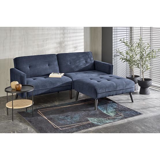 Ausziehbares Sofa CORNELIUS mit Ecksofa-Funktion blau (1p=1Stk)