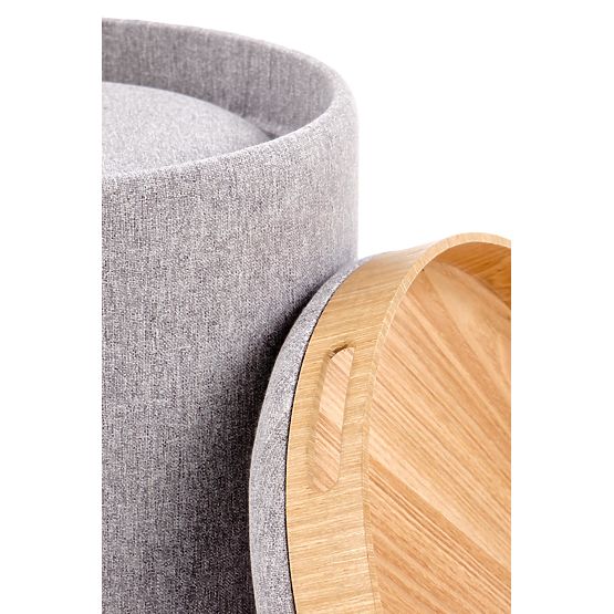 AVIKO Set aus 2 Poufs, hellgrau