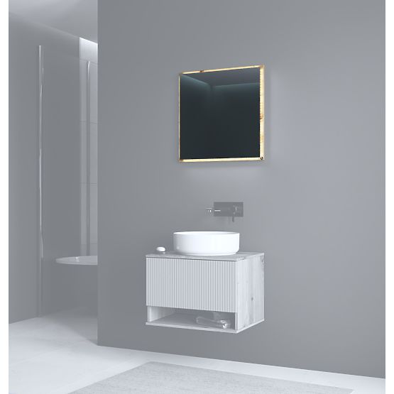 AVIOLA Spiegel 60 cm + LED Eiche Artisan (1p=1Stk)