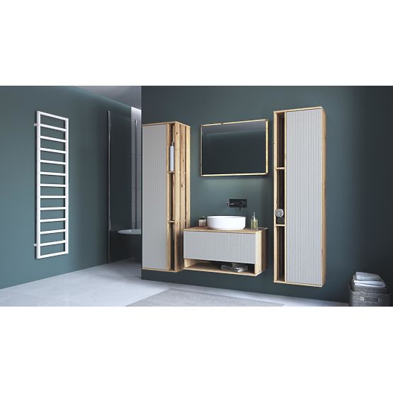 AVIOLA Spiegel 80 cm + LED Eiche Artisan