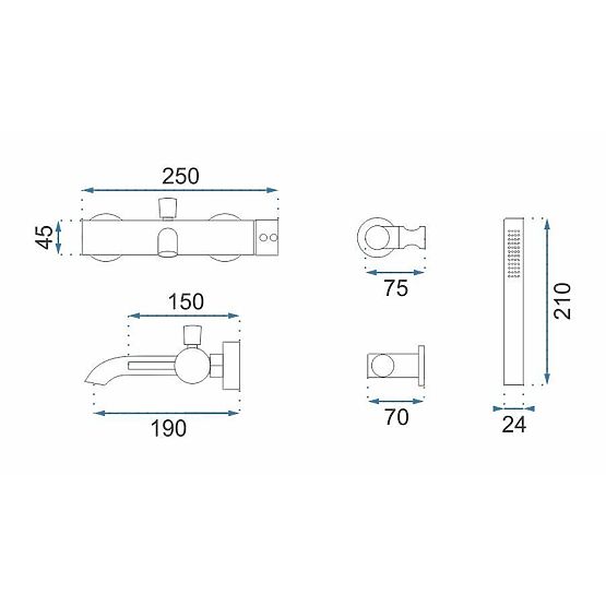 Badewannenarmatur REA Lungo Titan