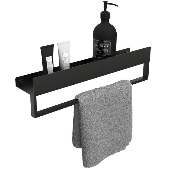 Badezimmerablage für die Badewanne SF01 45cm Schwarz Matt