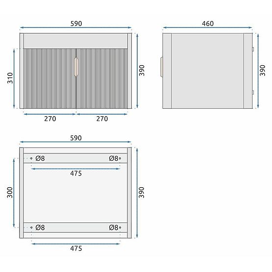 Badezimmermöbel-Set mit Waschbecken Astor 60 cm Weiß