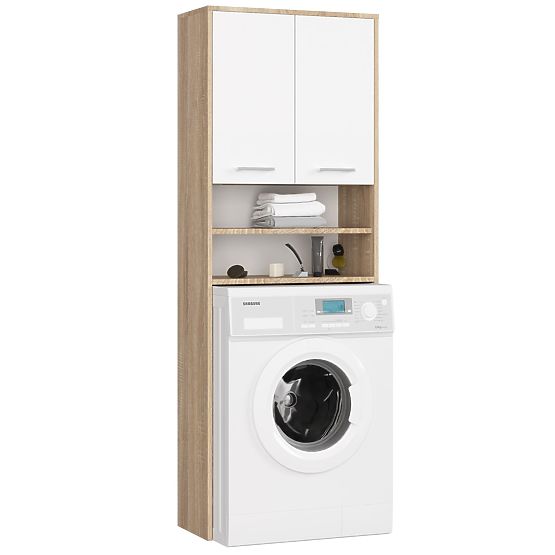 BADEZIMMERREGAL FIN SÄULE 2D WASCHMASCHINE SONOMA - WEISS