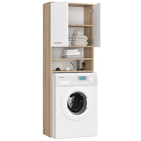 BADEZIMMERREGAL FIN SÄULE 2D WASCHMASCHINE SONOMA - WEISS